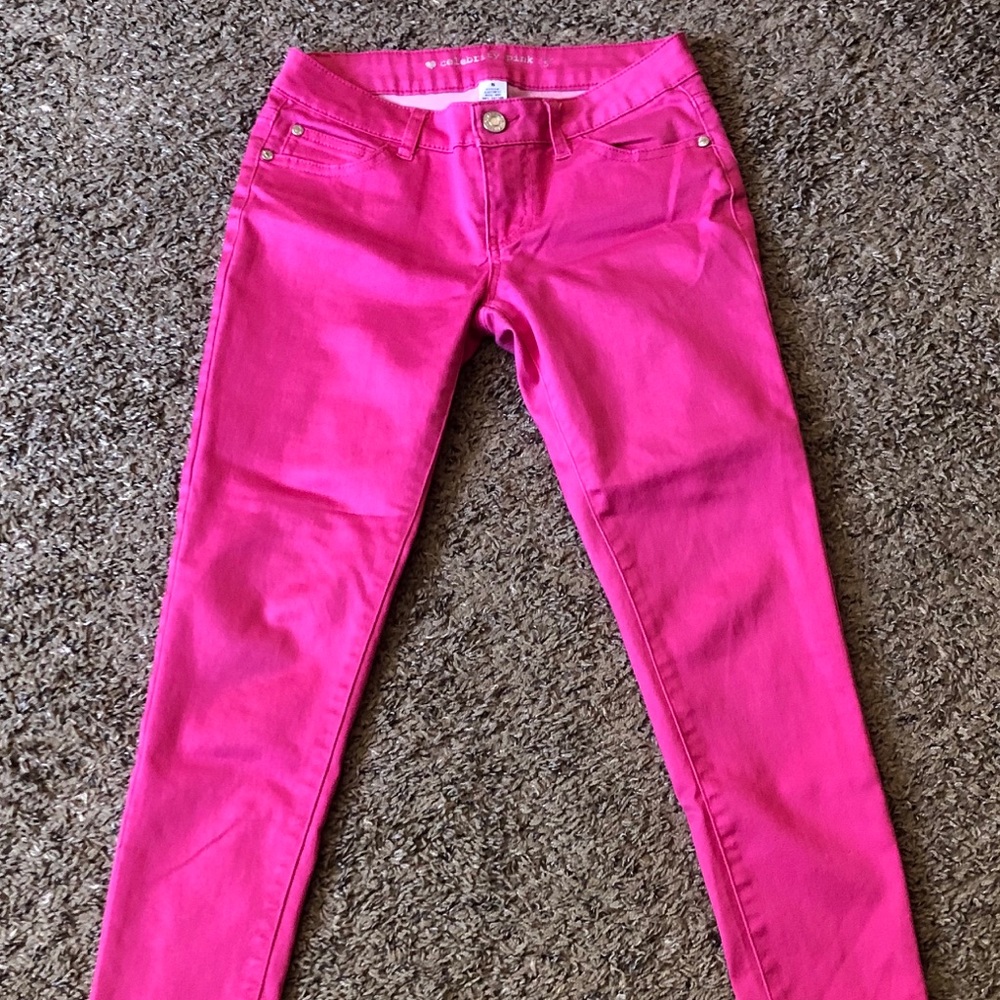 Hot pink soft jean style pants